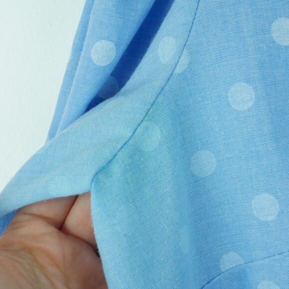 Vintage Medium Dress Set FLAWS Prairie Western Polka Dot Pioneer Puff Sleeve 80s - Picture 3 of 12